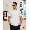 COOFANDY Men’s T-Shirts Henley Short Sleeve Cotton Shirts Button Tee Tops(White)