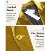 COOFANDY Men’s Velvet Blazer Notched Lapel Velour Suit Jacket One Button Tuxedo Jackets for Wedding Prom Party Dinner(Gold Yellow)