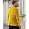 COOFANDY Men’s Velvet Blazer Notched Lapel Velour Suit Jacket One Button Tuxedo Jackets for Wedding Prom Party Dinner(Gold Yellow)