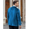 COOFANDY Men’s Velvet Blazer Notched Lapel Velour Suit Jacket One Button Tuxedo Jackets for Wedding Prom Party Dinner(Lake Blue)
