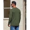 COOFANDY Mens Waffle Long Sleeve Shirt Crewneck T Shirt Casual Pullover Tee(Army Green)