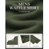 COOFANDY Mens Waffle Long Sleeve Shirt Crewneck T Shirt Casual Pullover Tee(Army Green)