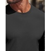 COOFANDY Mens Waffle Long Sleeve Shirt Crewneck T Shirt Casual Pullover Tee(Black)