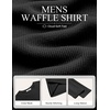 COOFANDY Mens Waffle Long Sleeve Shirt Crewneck T Shirt Casual Pullover Tee(Black)