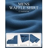 COOFANDY Mens Waffle Long Sleeve Shirt Crewneck T Shirt Casual Pullover Tee(Blue)
