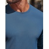 COOFANDY Mens Waffle Long Sleeve Shirt Crewneck T Shirt Casual Pullover Tee(Blue)