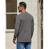 COOFANDY Mens Waffle Long Sleeve Shirt Crewneck T Shirt Casual Pullover Tee(Dark Gray)