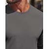 COOFANDY Mens Waffle Long Sleeve Shirt Crewneck T Shirt Casual Pullover Tee(Dark Gray)