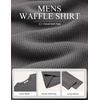 COOFANDY Mens Waffle Long Sleeve Shirt Crewneck T Shirt Casual Pullover Tee(Dark Gray)