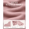 COOFANDY Mens Waffle Long Sleeve Shirt Crewneck T Shirt Casual Pullover Tee(Dusty Pink)