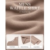 COOFANDY Mens Waffle Long Sleeve Shirt Crewneck T Shirt Casual Pullover Tee(Khaki)
