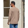 COOFANDY Mens Waffle Long Sleeve Shirt Crewneck T Shirt Casual Pullover Tee(Khaki)