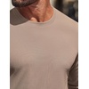 COOFANDY Mens Waffle Long Sleeve Shirt Crewneck T Shirt Casual Pullover Tee(Khaki)