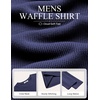 COOFANDY Mens Waffle Long Sleeve Shirt Crewneck T Shirt Casual Pullover Tee(Navy Blue)