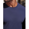 COOFANDY Mens Waffle Long Sleeve Shirt Crewneck T Shirt Casual Pullover Tee(Navy Blue)