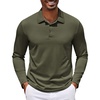COOFANDY Men’s Long Sleeve Polo Shirt Golf Lightweight Breathable Moisture Wicking Shirt for Business Casual Work Outdoor(1 Pack Army Green)