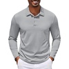 COOFANDY Men’s Long Sleeve Polo Shirt Golf Lightweight Breathable Moisture Wicking Shirt for Business Casual Work Outdoor(1 Pack Light Grey)