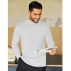 COOFANDY Mens Mock Neck Shirts Fleece Long Sleeve Tops Basic Pullover T-Shirts(3 Pcs-black/White/Apricot)