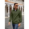 COOFANDY Mens Quarter Zip Pullover Sweatshirt Casual Mock Neck Sweater 2026(Army Green)