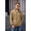 COOFANDY Mens Quarter Zip Pullover Sweatshirt Casual Mock Neck Sweater 2026(Camel)