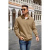 COOFANDY Mens Quarter Zip Pullover Sweatshirt Casual Mock Neck Sweater 2026(Camel)