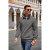 COOFANDY Mens Quarter Zip Pullover Sweatshirt Casual Mock Neck Sweater 2026(Dark Gray)