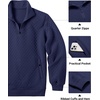 COOFANDY Mens Quarter Zip Pullover Sweatshirt Casual Mock Neck Sweater 2026(Navy Blue)
