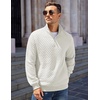 COOFANDY Mens Quarter Zip Pullover Sweatshirt Casual Mock Neck Sweater 2026(White)