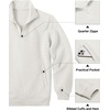 COOFANDY Mens Quarter Zip Pullover Sweatshirt Casual Mock Neck Sweater 2026(White)