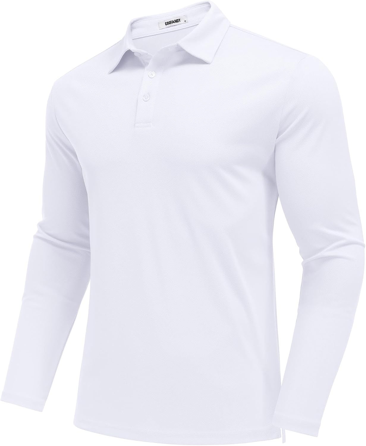 image:imageCOOFANDY Mens Polo Shirts Long Sleeve UPF 50 Moisture Wicking Golf ShirtWhite