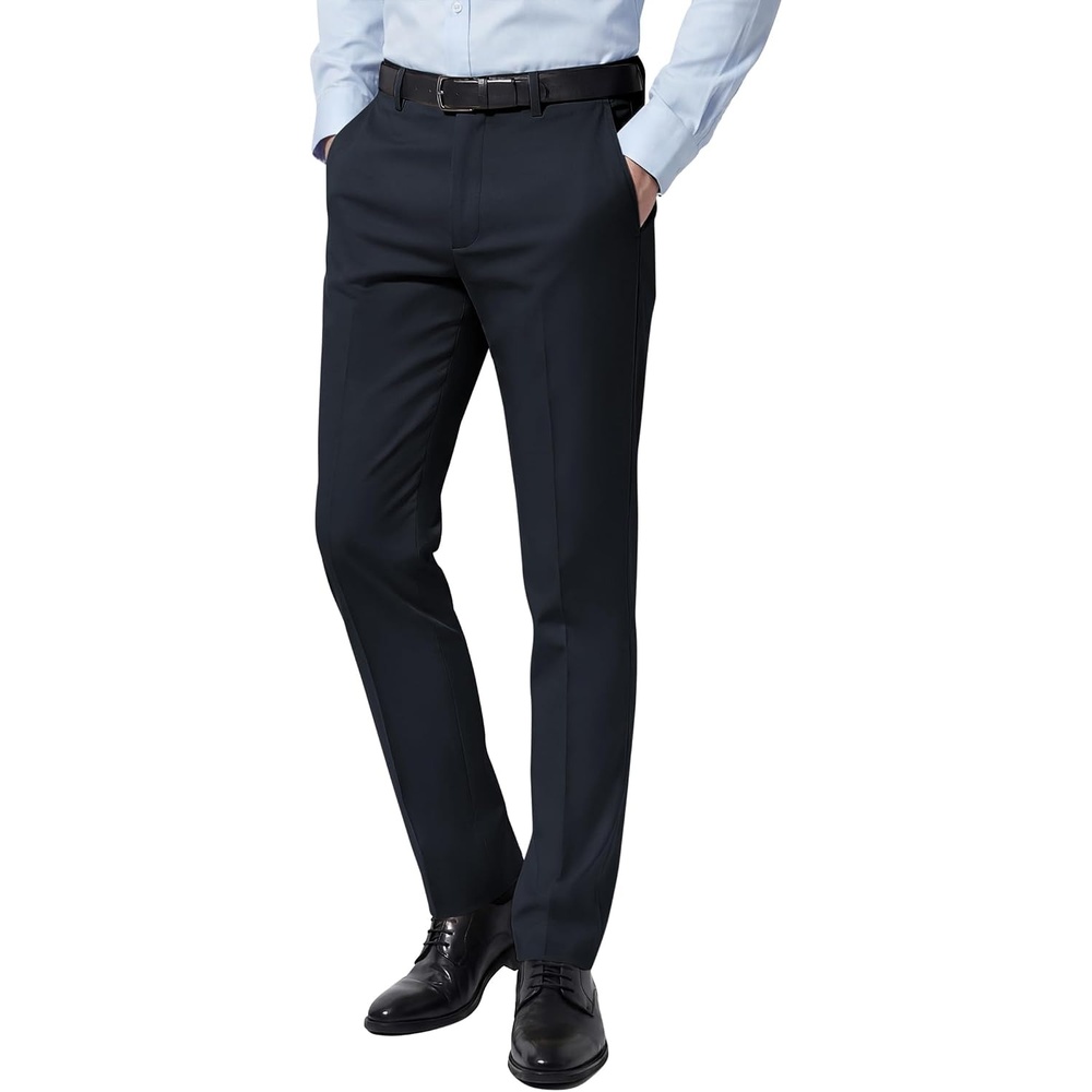 image:imageCOOFANDY Men Dress Pants Slim Fit Suit Pants Expandable Waist Casual SlacksNavy Blue