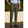COOFANDY Men Dress Pants Slim Fit Suit Pants Expandable Waist Casual Slacks(Army Green)
