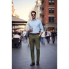 COOFANDY Men Dress Pants Slim Fit Suit Pants Expandable Waist Casual Slacks(Army Green)