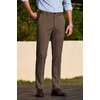 COOFANDY Men Dress Pants Slim Fit Suit Pants Expandable Waist Casual Slacks(Brown)