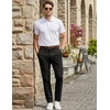 COOFANDY Men Dress Pants Slim Fit Suit Pants Expandable Waist Casual Slacks(Classic Black)