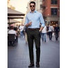 COOFANDY Men Dress Pants Slim Fit Suit Pants Expandable Waist Casual Slacks(Classic Black)