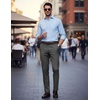 COOFANDY Men Dress Pants Slim Fit Suit Pants Expandable Waist Casual Slacks(Dark Grey)