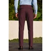 COOFANDY Men Dress Pants Slim Fit Suit Pants Expandable Waist Casual Slacks(Dark Red)