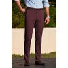 COOFANDY Men Dress Pants Slim Fit Suit Pants Expandable Waist Casual Slacks(Dark Red)