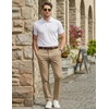 COOFANDY Men Dress Pants Slim Fit Suit Pants Expandable Waist Casual Slacks(Khaki)
