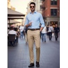 COOFANDY Men Dress Pants Slim Fit Suit Pants Expandable Waist Casual Slacks(Khaki)