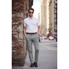 COOFANDY Men Dress Pants Slim Fit Suit Pants Expandable Waist Casual Slacks(Light Grey)