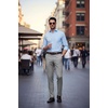 COOFANDY Men Dress Pants Slim Fit Suit Pants Expandable Waist Casual Slacks(Light Grey)