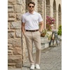 COOFANDY Men Dress Pants Slim Fit Suit Pants Expandable Waist Casual Slacks(Light Khaki)