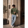COOFANDY Mens Crewneck Sweatshirt Lightweight Casual Fall Winter Pullovers(Army Green)