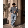 COOFANDY Mens Crewneck Sweatshirt Lightweight Casual Fall Winter Pullovers(Dark Grey)