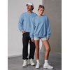 COOFANDY Mens Crewneck Sweatshirt Lightweight Casual Fall Winter Pullovers(Light Blue)