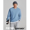COOFANDY Mens Crewneck Sweatshirt Lightweight Casual Fall Winter Pullovers(Light Blue)