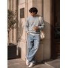 COOFANDY Mens Crewneck Sweatshirt Lightweight Casual Fall Winter Pullovers(Light Heather Grey)