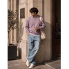 COOFANDY Mens Crewneck Sweatshirt Lightweight Casual Fall Winter Pullovers(Mauve)